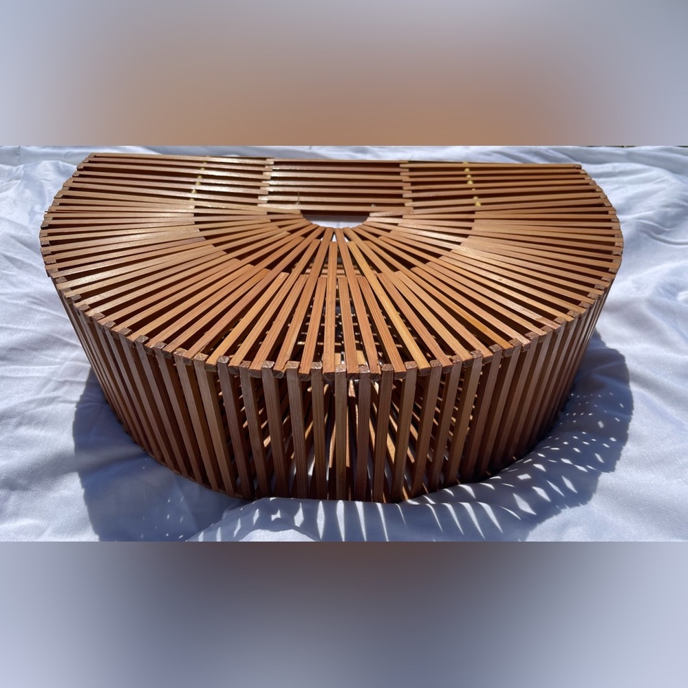 Vintage Bamboo Half-Moon Cage Bag - Picture 5 of 16